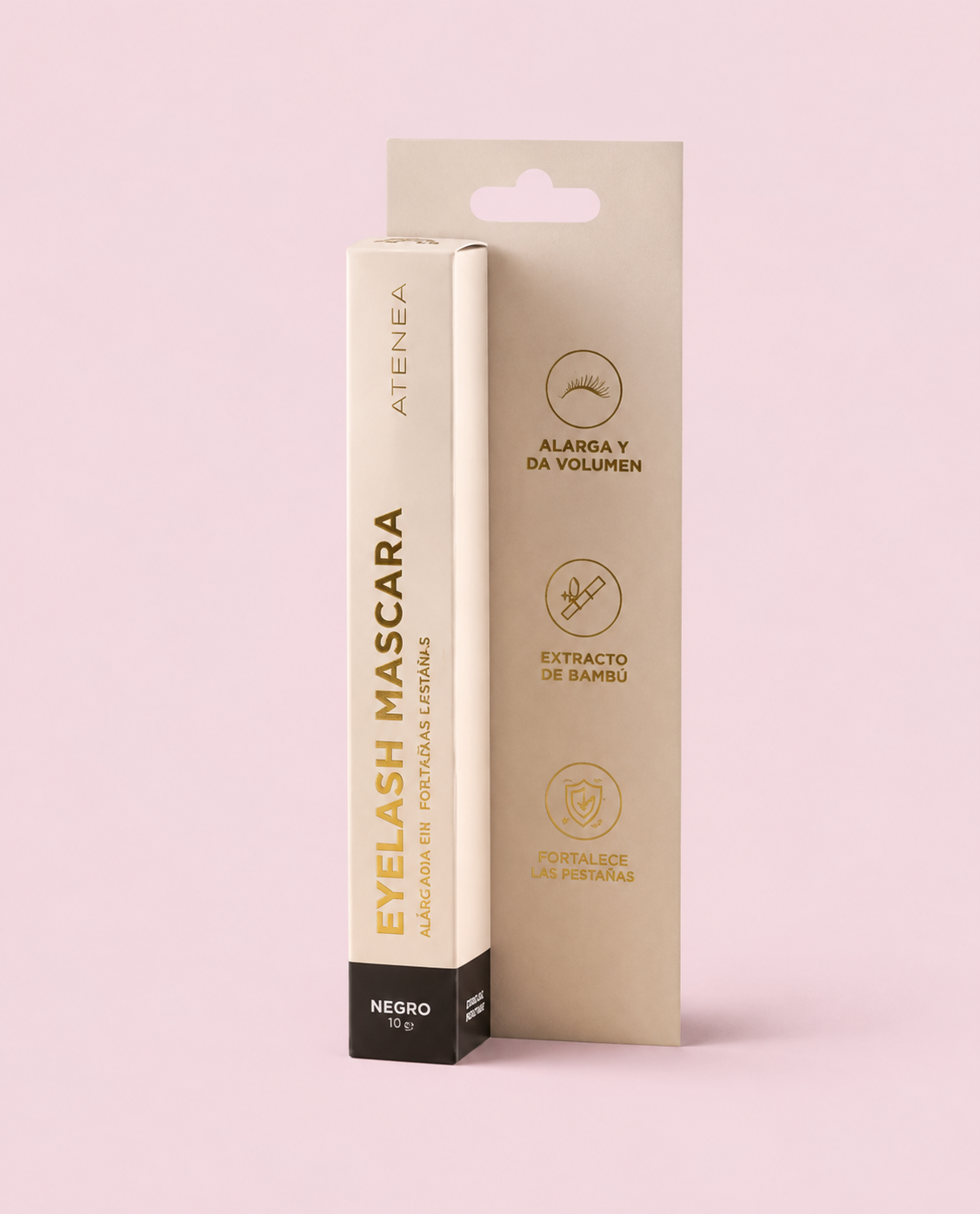 Máscara de Pestañas Atenea Lavable Alarga y Da Volumen – Negro