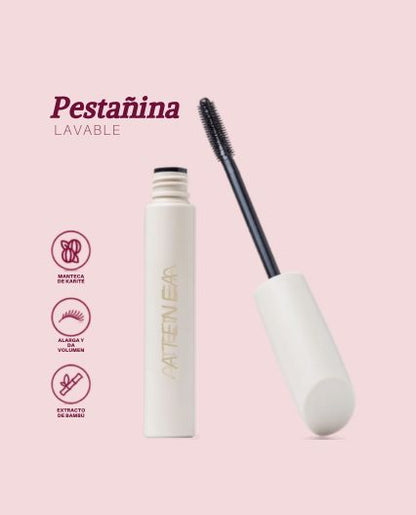 Máscara de Pestañas Atenea Lavable Alarga y Da Volumen – Negro