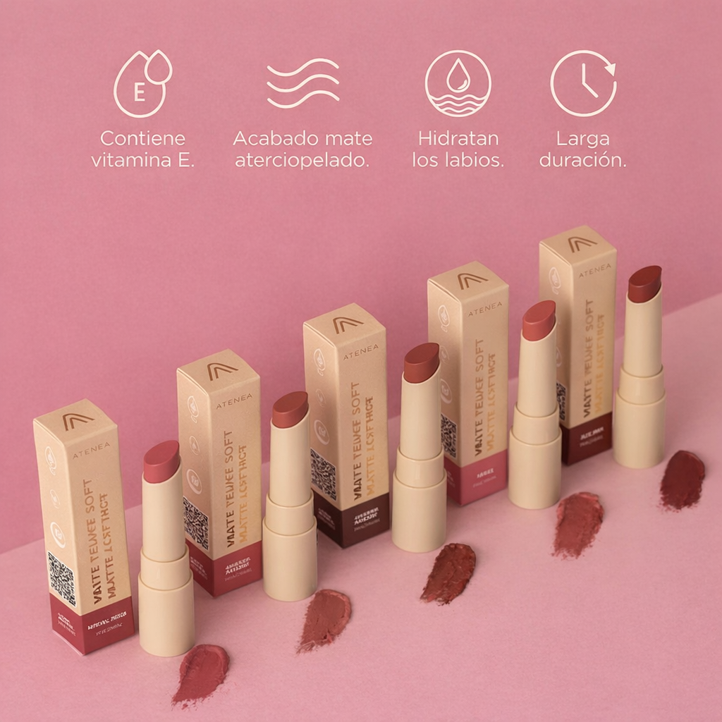 Labial Velvet En Barra Atenea